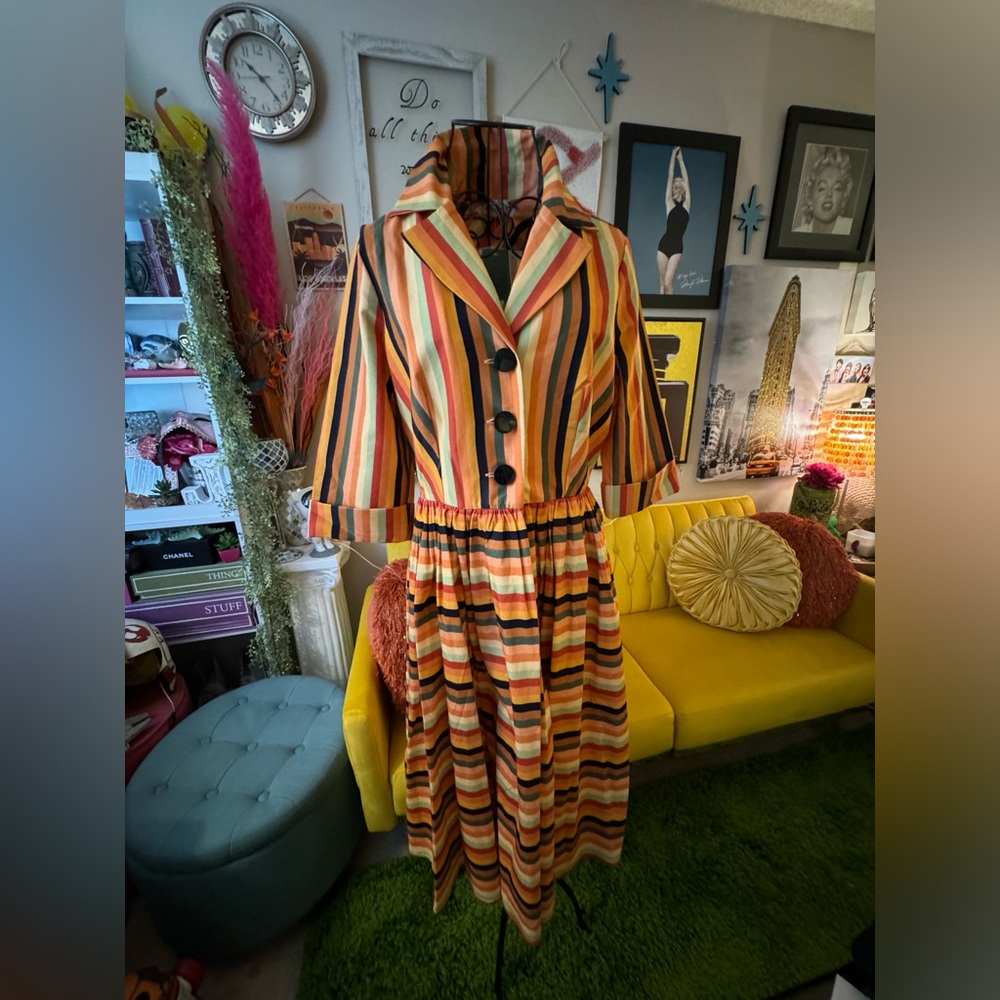 “Tailor and Twirl” Striped Retro Dress